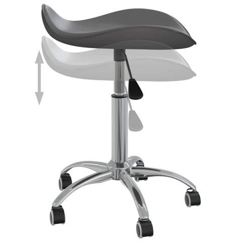 TABORET KOSMETYCZNY SZARY SZTUCZNA SKÓRA