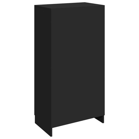 SZAFKA NA BUTY CZARNA 55X35X108 CM MATERIAŁ DREWNOPOCHODNY