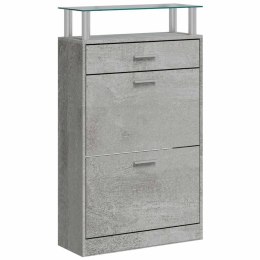 SZAFKA NA BUTY SZAROŚĆ BETONU 63X24X104 CM