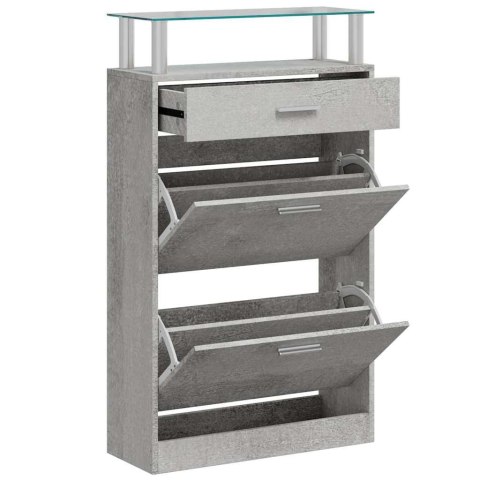 SZAFKA NA BUTY SZAROŚĆ BETONU 63X24X104 CM