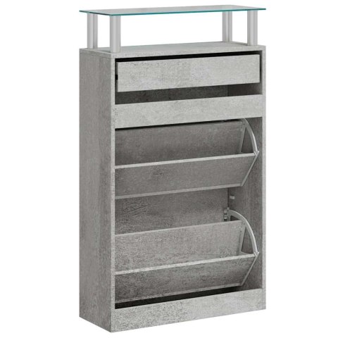 SZAFKA NA BUTY SZAROŚĆ BETONU 63X24X104 CM