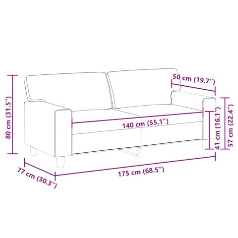 2-OSOBOWA SOFA KOLOR CAPPUCCINO 140 CM SZTUCZNA SKÓRA