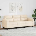 3-OSOBOWA SOFA BEŻOWY 180 CM TAPICEROWANA MIKROFIBRĄ