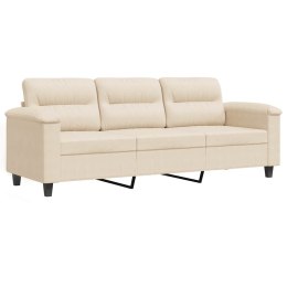 3-OSOBOWA SOFA BEŻOWY 180 CM TAPICEROWANA MIKROFIBRĄ