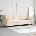 3-OSOBOWA SOFA BEŻOWY 180 CM TAPICEROWANA MIKROFIBRĄ