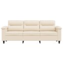 3-OSOBOWA SOFA BEŻOWY 180 CM TAPICEROWANA MIKROFIBRĄ