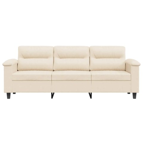 3-OSOBOWA SOFA BEŻOWY 180 CM TAPICEROWANA MIKROFIBRĄ