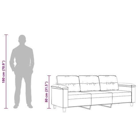 3-OSOBOWA SOFA BEŻOWY 180 CM TAPICEROWANA MIKROFIBRĄ
