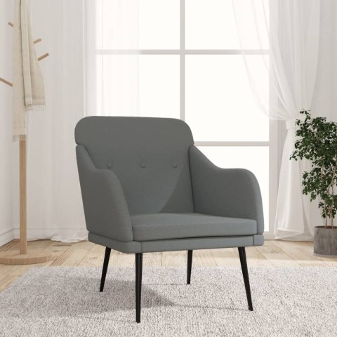 FOTEL CIEMNOSZARY 63X76X80 CM OBITY TKANINĄ