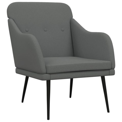 FOTEL CIEMNOSZARY 63X76X80 CM OBITY TKANINĄ