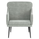 FOTEL JASNOSZARY 63X76X80 CM OBITY AKSAMITEM