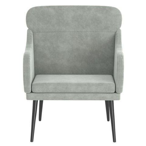 FOTEL JASNOSZARY 63X76X80 CM OBITY AKSAMITEM