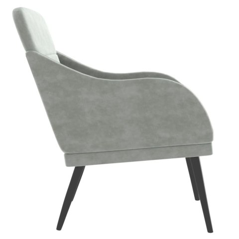 FOTEL JASNOSZARY 63X76X80 CM OBITY AKSAMITEM