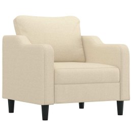 FOTEL KREMOWY 60 CM OBITY TKANINĄ