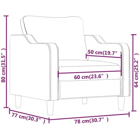 FOTEL KREMOWY 60 CM OBITY TKANINĄ