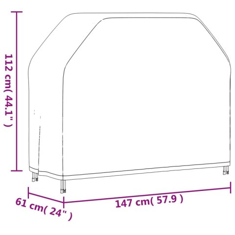 POKROWIEC NA GRILLA 147X61X112 CM CZARNY TKANINA OXFORD 420D