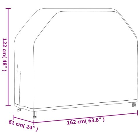 POKROWIEC NA GRILLA 162X61X122 CM CZARNY TKANINA OXFORD 420D