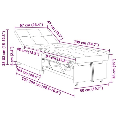 ROZKŁADANA SOFA RÓŻOWY 194 X 50 X 82 CM TKANINA