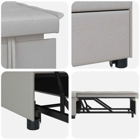 ROZKŁADANA SOFA SZARY 194 X 50 X 82 CM TKANINA