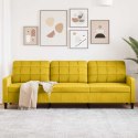 SOFA 3-OSOBOWA ŻÓŁTY 210 CM TAPICEROWANA AKSAMITEM