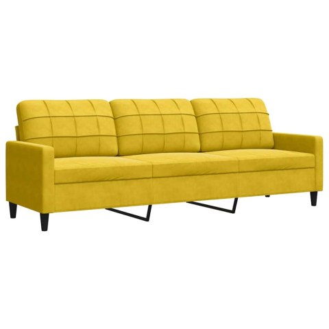 SOFA 3-OSOBOWA ŻÓŁTY 210 CM TAPICEROWANA AKSAMITEM