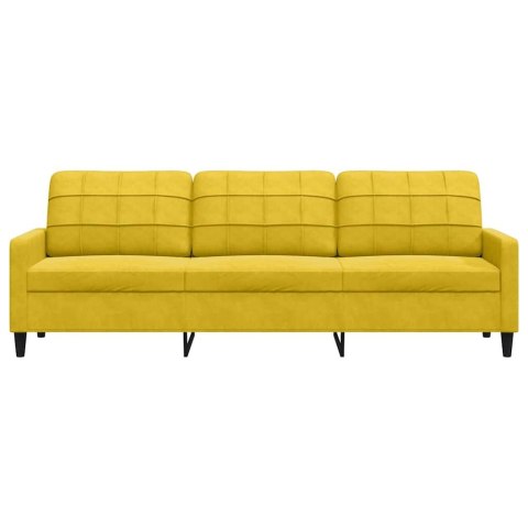 SOFA 3-OSOBOWA ŻÓŁTY 210 CM TAPICEROWANA AKSAMITEM