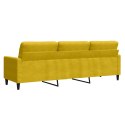 SOFA 3-OSOBOWA ŻÓŁTY 210 CM TAPICEROWANA AKSAMITEM
