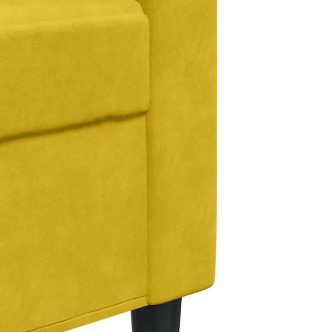 SOFA 3-OSOBOWA ŻÓŁTY 210 CM TAPICEROWANA AKSAMITEM