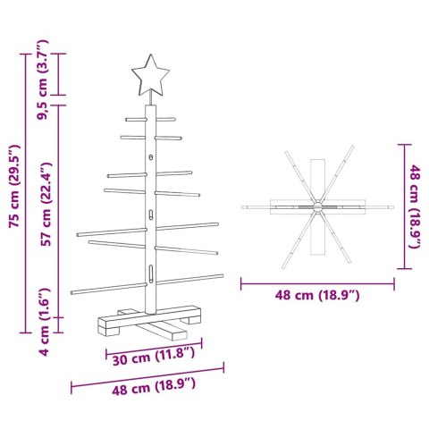 DREWNIANA CHOINKA BRĄZOWY 75 CM BAMBUS