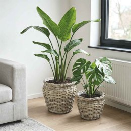KOSZ NA ROŚLINY GENDT 2 SZT. NATURALNA SZAROŚĆ RATTAN KUBU