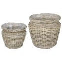 KOSZ NA ROŚLINY GENDT 2 SZT. NATURALNA SZAROŚĆ RATTAN KUBU