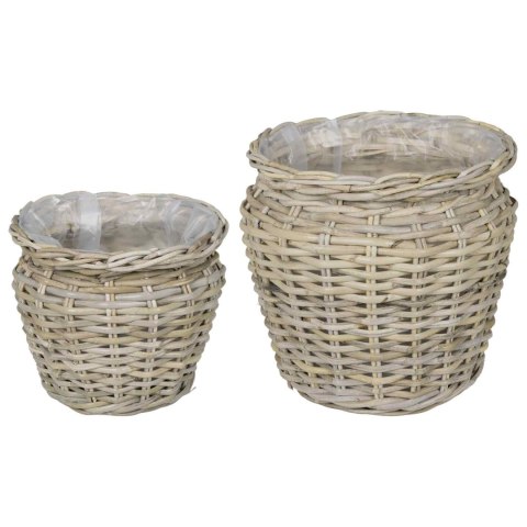 KOSZ NA ROŚLINY GENDT 2 SZT. NATURALNA SZAROŚĆ RATTAN KUBU
