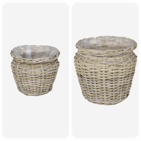 KOSZ NA ROŚLINY GENDT 2 SZT. NATURALNA SZAROŚĆ RATTAN KUBU