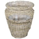 KOSZ NA ROŚLINY GENDT 2 SZT. NATURALNA SZAROŚĆ RATTAN KUBU