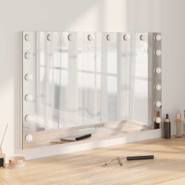 LUSTRO LED DO TOALETKI BIAŁY 80 X 10 X 52,5 CM SZKŁO I STAL