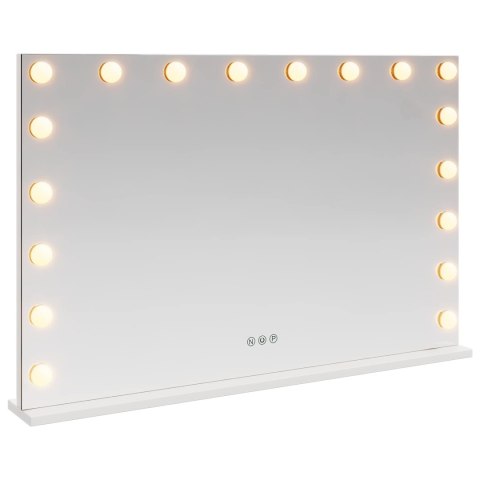 LUSTRO LED DO TOALETKI BIAŁY 80 X 10 X 52,5 CM SZKŁO I STAL