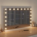 LUSTRO LED DO TOALETKI BIAŁY 80 X 10 X 52,5 CM SZKŁO I STAL
