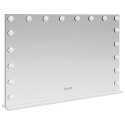 LUSTRO LED DO TOALETKI BIAŁY 80 X 10 X 52,5 CM SZKŁO I STAL