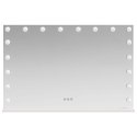LUSTRO LED DO TOALETKI BIAŁY 80 X 10 X 52,5 CM SZKŁO I STAL