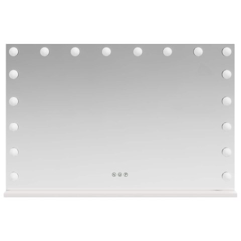 LUSTRO LED DO TOALETKI BIAŁY 80 X 10 X 52,5 CM SZKŁO I STAL