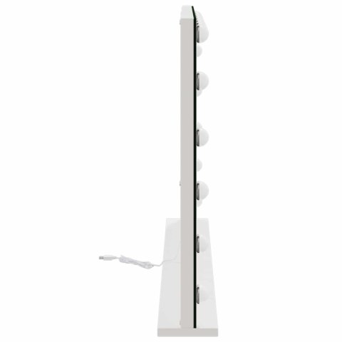 LUSTRO LED DO TOALETKI BIAŁY 80 X 10 X 52,5 CM SZKŁO I STAL
