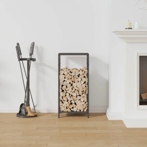 STOJAK NA DREWNO OPAŁOWE CZARNY 34X25X70 CM