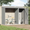 SZOPA Z WIATĄ NA DREWNO SZARA 245X98X159 CM STAL