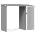SZOPA Z WIATĄ NA DREWNO SZARA 245X98X159 CM STAL