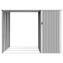 SZOPA Z WIATĄ NA DREWNO SZARA 245X98X159 CM STAL