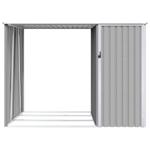 SZOPA Z WIATĄ NA DREWNO SZARA 245X98X159 CM STAL