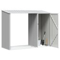 SZOPA Z WIATĄ NA DREWNO SZARA 245X98X159 CM STAL