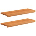 PARAPETY 2 SZT. JASNY BRĄZ 70 X 25 X 2 CM DREWNO BUKOWE