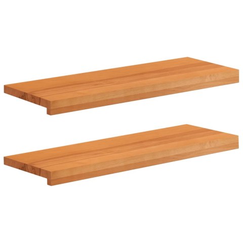 PARAPETY 2 SZT. JASNY BRĄZ 70 X 25 X 2 CM DREWNO BUKOWE
