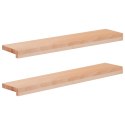 PARAPETY 2 SZT. NATURALNY 80X 20 X 2 CM DREWNO BUKOWE